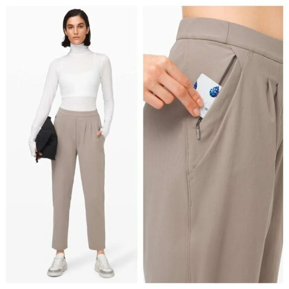 Lululemon Essential High-Rise Trouser Sz 6 Carbon Dust Tan